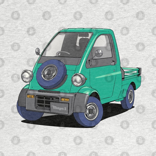 Daihatsu Midget kei car truck in green by Webazoot